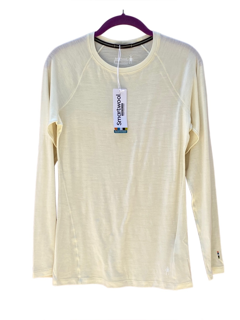 Smartwool All Season  Women's  Lightweight Long Sleeve Crew - Pale Yellow Cream